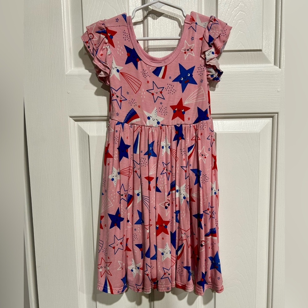 Little Sleepies twirl dress - pink Stars and Stripes